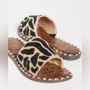 SAM EDELMAN GUNNER BEADED SLIDES 8M